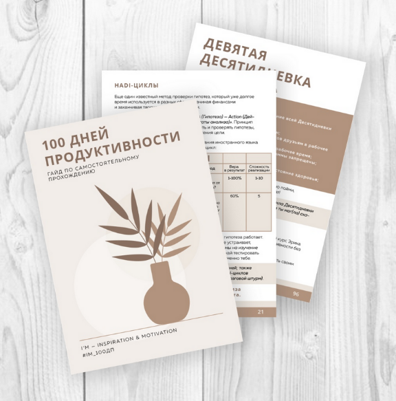 [I'm - inspiration & motivation] Гайд по челленджа 100 Дней Продуктивности (2024)