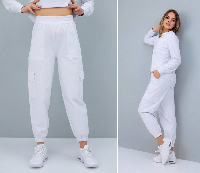 [Элина Патыкова] [Шитье] Костюм “Белый”. Джоггеры + Свитшот (2023)